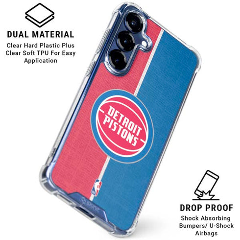 NBA Detroit Pistons Canvas Galaxy S25 Clear Case
