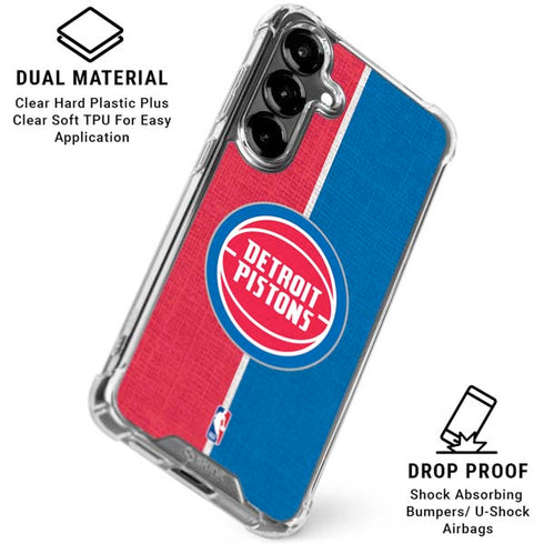 NBA Detroit Pistons Canvas Galaxy S26 Clear Case