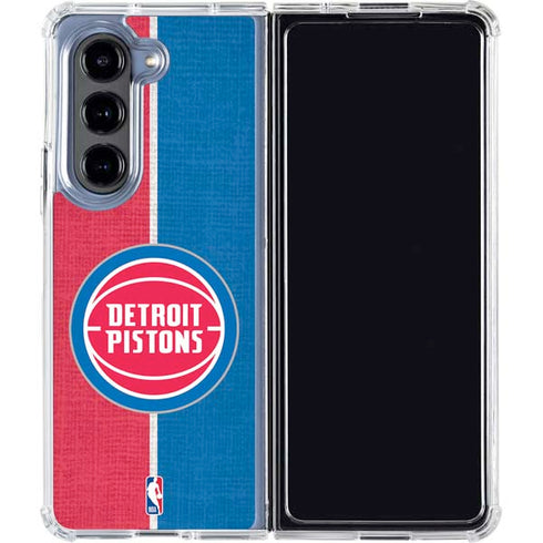 NBA Detroit Pistons Canvas Galaxy Z Fold5 5G Clear Case