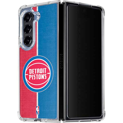 NBA Detroit Pistons Canvas Galaxy Z Fold5 5G Clear Case