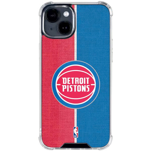 NBA Detroit Pistons Canvas iPhone 15 Clear Case