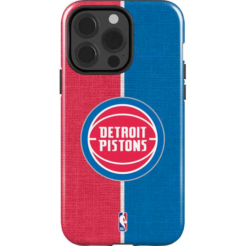 NBA Detroit Pistons Canvas iPhone 15 Pro Impact Case