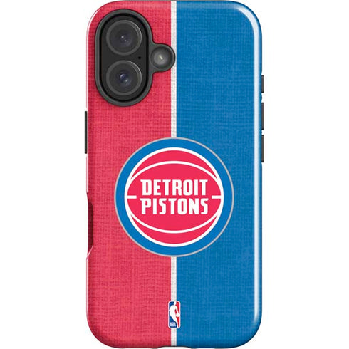 NBA Detroit Pistons Canvas iPhone 16 Impact Case
