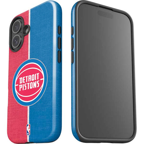 NBA Detroit Pistons Canvas iPhone 16 Impact Case