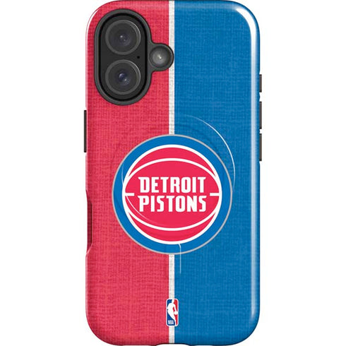 NBA Detroit Pistons Canvas iPhone 16 Magsafe Impact Case