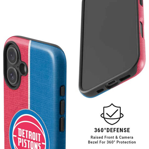NBA Detroit Pistons Canvas iPhone 16 Magsafe Impact Case