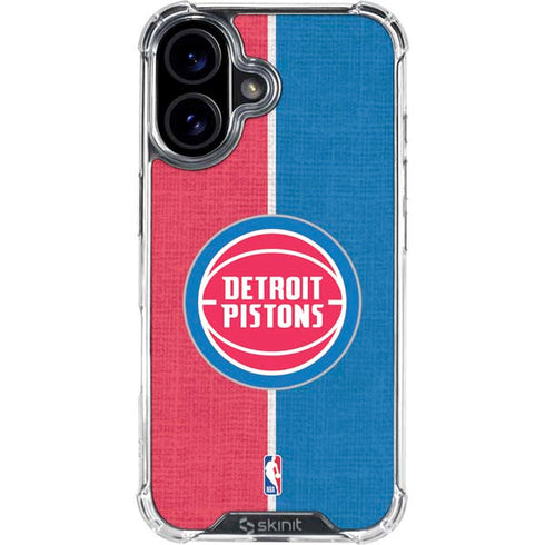 NBA Detroit Pistons Canvas iPhone 16 Plus Clear Case