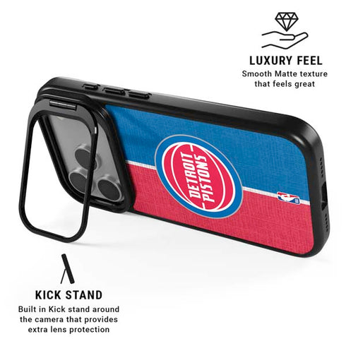 NBA Detroit Pistons Canvas iPhone 17 Pro Kickstand Case