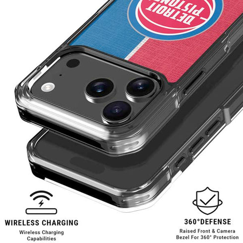 NBA Detroit Pistons Canvas iPhone 18 Pro Clear Case