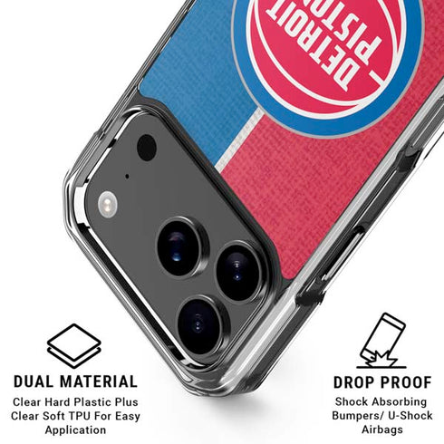 NBA Detroit Pistons Canvas iPhone 18 Pro Clear Case