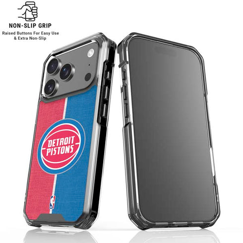 NBA Detroit Pistons Canvas iPhone 18 Pro Clear Case