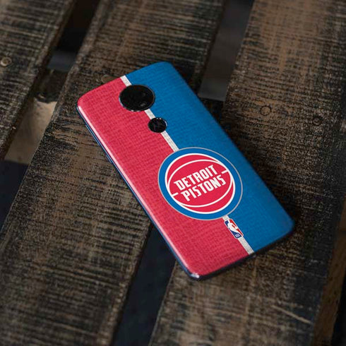 NBA Detroit Pistons Canvas Moto E5 Plus Skin
