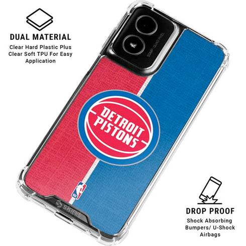NBA Detroit Pistons Canvas Moto G Power 5G (2024) Clear Case