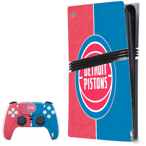 NBA Detroit Pistons Canvas PS5 Pro Bundle Skin