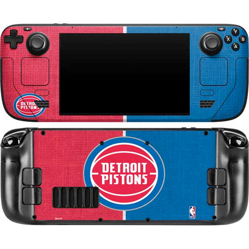 NBA Detroit Pistons Canvas Steam Deck Handheld Gaming Computer OLED Skin
