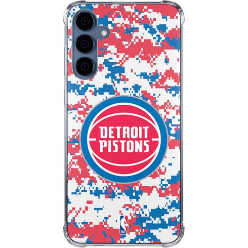 NBA Detroit Pistons Digi Camo Galaxy A35 5G Clear Case