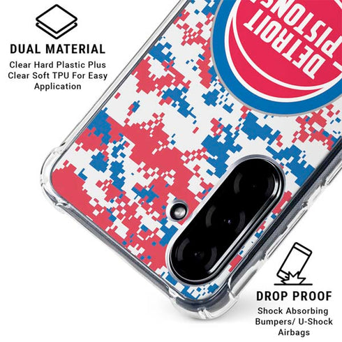 NBA Detroit Pistons Digi Camo Galaxy A36 5G Clear Case
