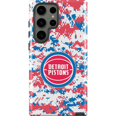 NBA Detroit Pistons Digi Camo Galaxy S23 Ultra Pro Case