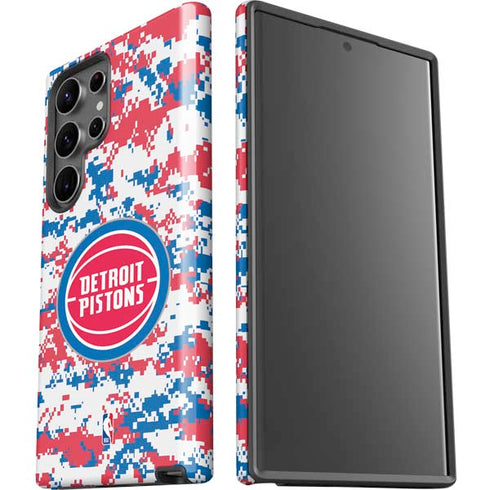 NBA Detroit Pistons Digi Camo Galaxy S23 Ultra Pro Case