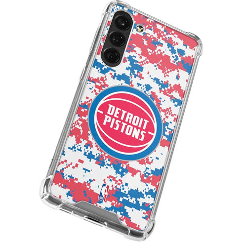 NBA Detroit Pistons Digi Camo Galaxy S24 FE Clear Case