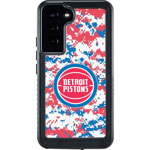 NBA Detroit Pistons Digi Camo Galaxy S24 Plus Waterproof Case
