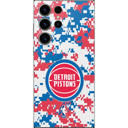 NBA Detroit Pistons Digi Camo Galaxy S25 Ultra Skin