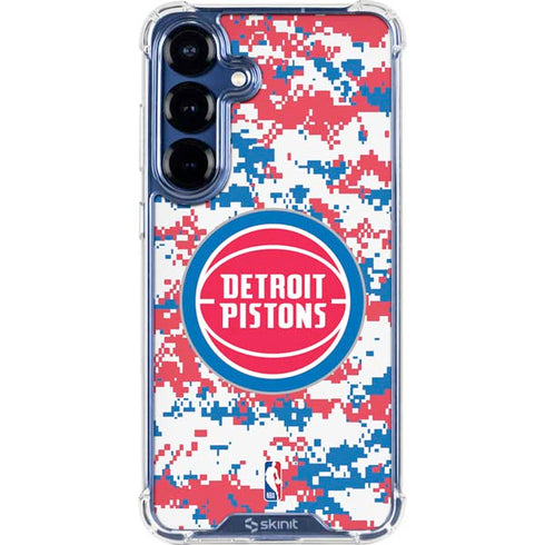 NBA Detroit Pistons Digi Camo Galaxy S25 Clear Case
