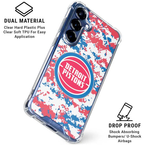 NBA Detroit Pistons Digi Camo Galaxy S25 Plus Clear Case