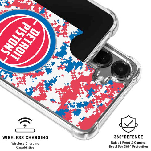NBA Detroit Pistons Digi Camo Galaxy S26 Plus Clear Case