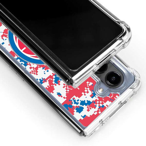 NBA Detroit Pistons Digi Camo Galaxy Z Fold5 5G Clear Case