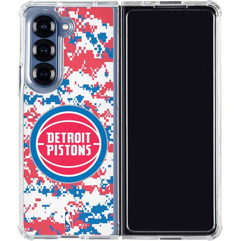 NBA Detroit Pistons Digi Camo Galaxy Z Fold6 Clear Case