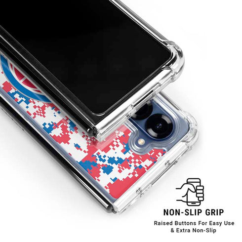 NBA Detroit Pistons Digi Camo Galaxy Z Fold6 Clear Case