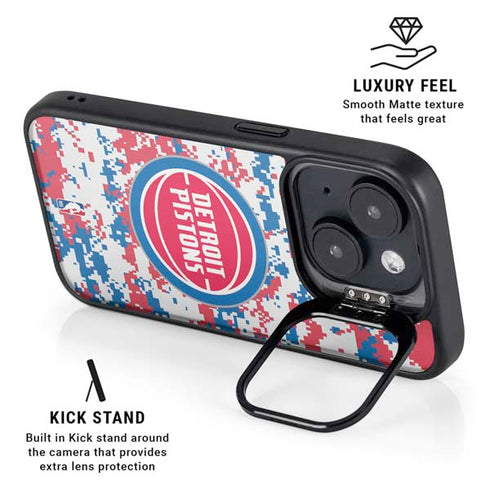 NBA Detroit Pistons Digi Camo iPhone 13 Kickstand Case