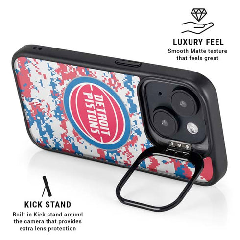 NBA Detroit Pistons Digi Camo iPhone 14 Plus Kickstand Case
