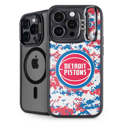 NBA Detroit Pistons Digi Camo iPhone 14 Pro Max Kickstand Case