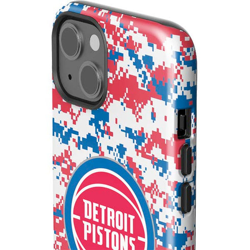 NBA Detroit Pistons Digi Camo iPhone 15 Impact Case