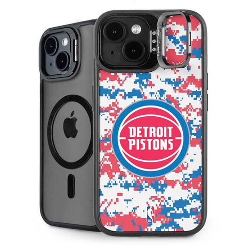 NBA Detroit Pistons Digi Camo iPhone 15 Kickstand Case