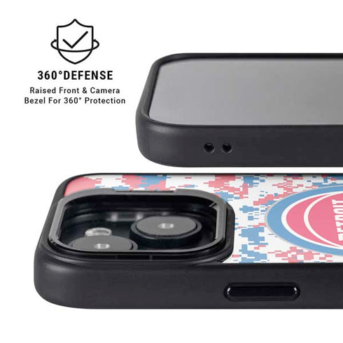 NBA Detroit Pistons Digi Camo iPhone 15 Plus Kickstand Case