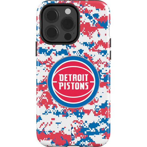 NBA Detroit Pistons Digi Camo iPhone 15 Pro Impact Case
