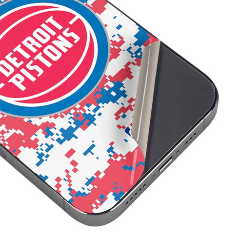 NBA Detroit Pistons Digi Camo iPhone 15 Pro Max Skin