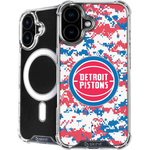 NBA Detroit Pistons Digi Camo iPhone 16 MagSafe Case