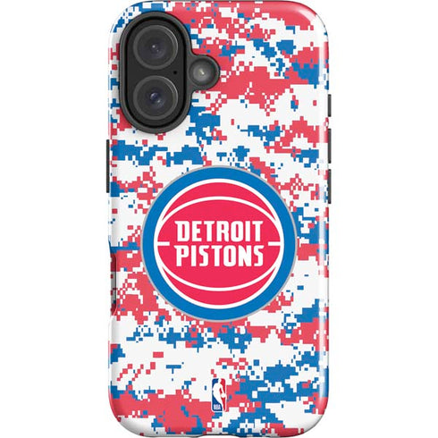 NBA Detroit Pistons Digi Camo iPhone 16 Plus Impact Case