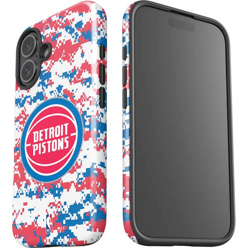 NBA Detroit Pistons Digi Camo iPhone 16 Plus Impact Case