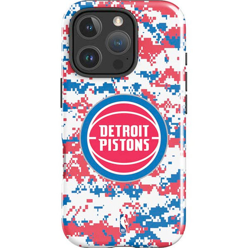NBA Detroit Pistons Digi Camo iPhone 16 Pro Impact Case
