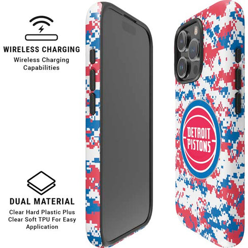 NBA Detroit Pistons Digi Camo iPhone 16 Pro Magsafe Impact Case