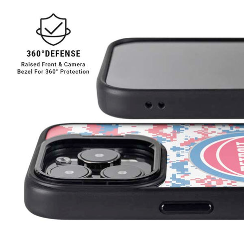 NBA Detroit Pistons Digi Camo iPhone 16 Pro Max Kickstand Case