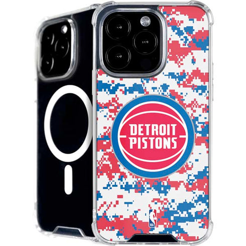 NBA Detroit Pistons Digi Camo iPhone 16 Pro Max MagSafe Case
