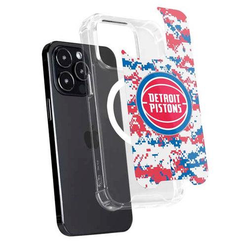 NBA Detroit Pistons Digi Camo iPhone 16 Pro Max MagSafe Case