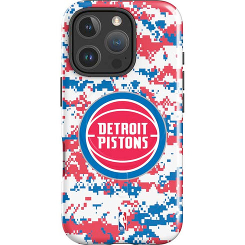 NBA Detroit Pistons Digi Camo iPhone 16 Pro Max Magsafe Impact Case