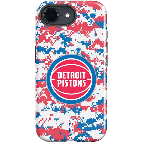 NBA Detroit Pistons Digi Camo iPhone 16e Impact Case